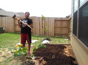 Chris creates his garden